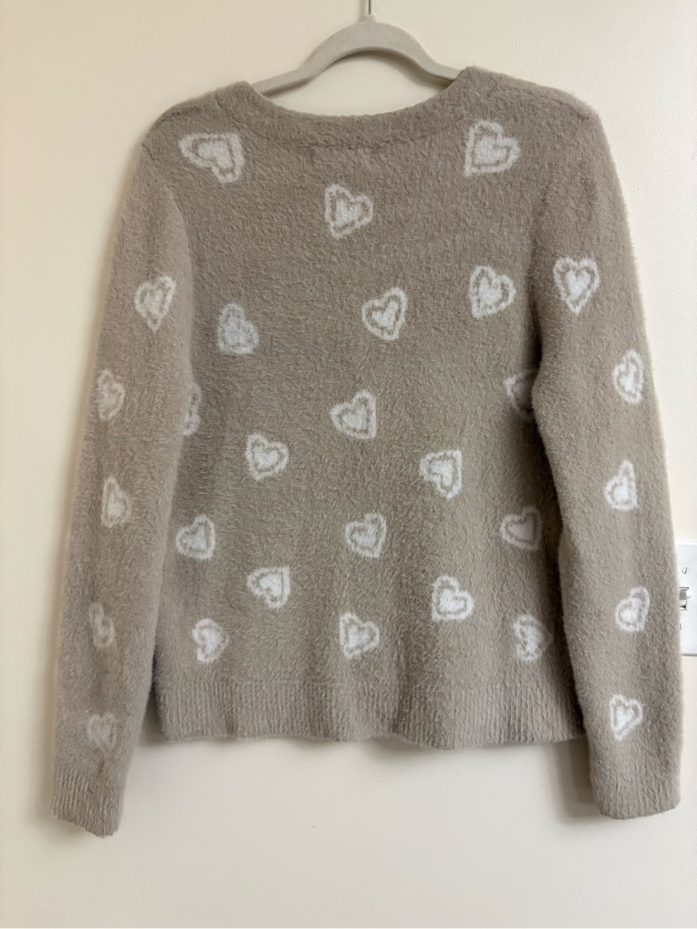 Bailey 44 Fuzzy Heart Cardigan Sweater XL soft Cottagecore whimsy coquette femme - Picture 4 of 9